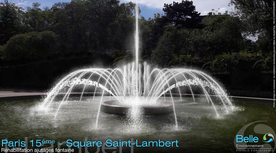 Fontaine du square st Lambert en France réalisé par Belle Environnement expert en gestion des eaux